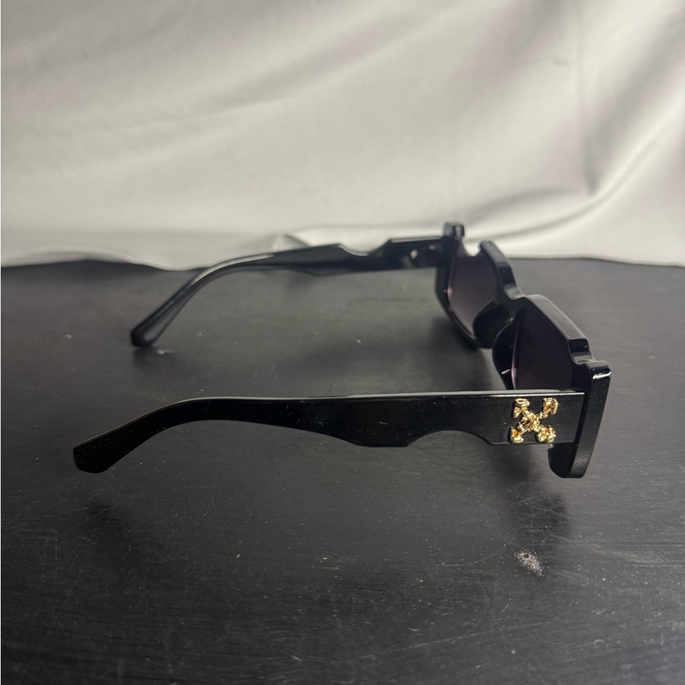 Black Rectangular Sunglasses Offwhite - image 2